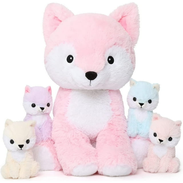 MorisMos 20'' Fox Stuffed Animals Fox Plush Toy Stuffed Mommy Fox with ...