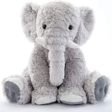 MorisMos 20'' Gray Elephant Stuffed Animal Soft Stuffed Animal Elephant Plush Toy