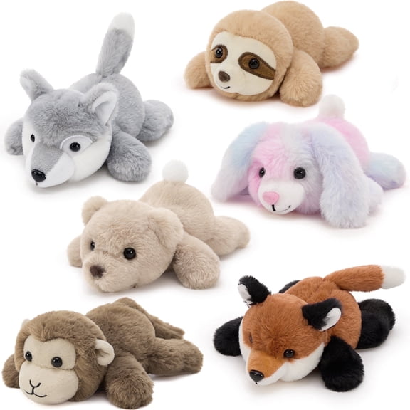 MorisMos 6 Pack Mini Woodland Stuffed Animal in Bulk,7" Weighted Woodland Plush Toys