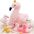 thumbnail image 1 of MorisMos 24" Pink Ballerina Flaming Stuffed Animal with 4 Baby Bird Plush Toys, 1 of 9