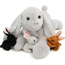 MorisMos 24'' Soft Stuffed Bunny and 3 Babies Rabbit Plush