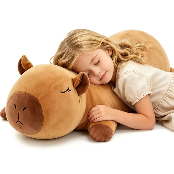 MorisMos 27.6" Weighted Capybara Stuffed Animal 2.65 Lb Giant Capybara Plush Pillow Toy