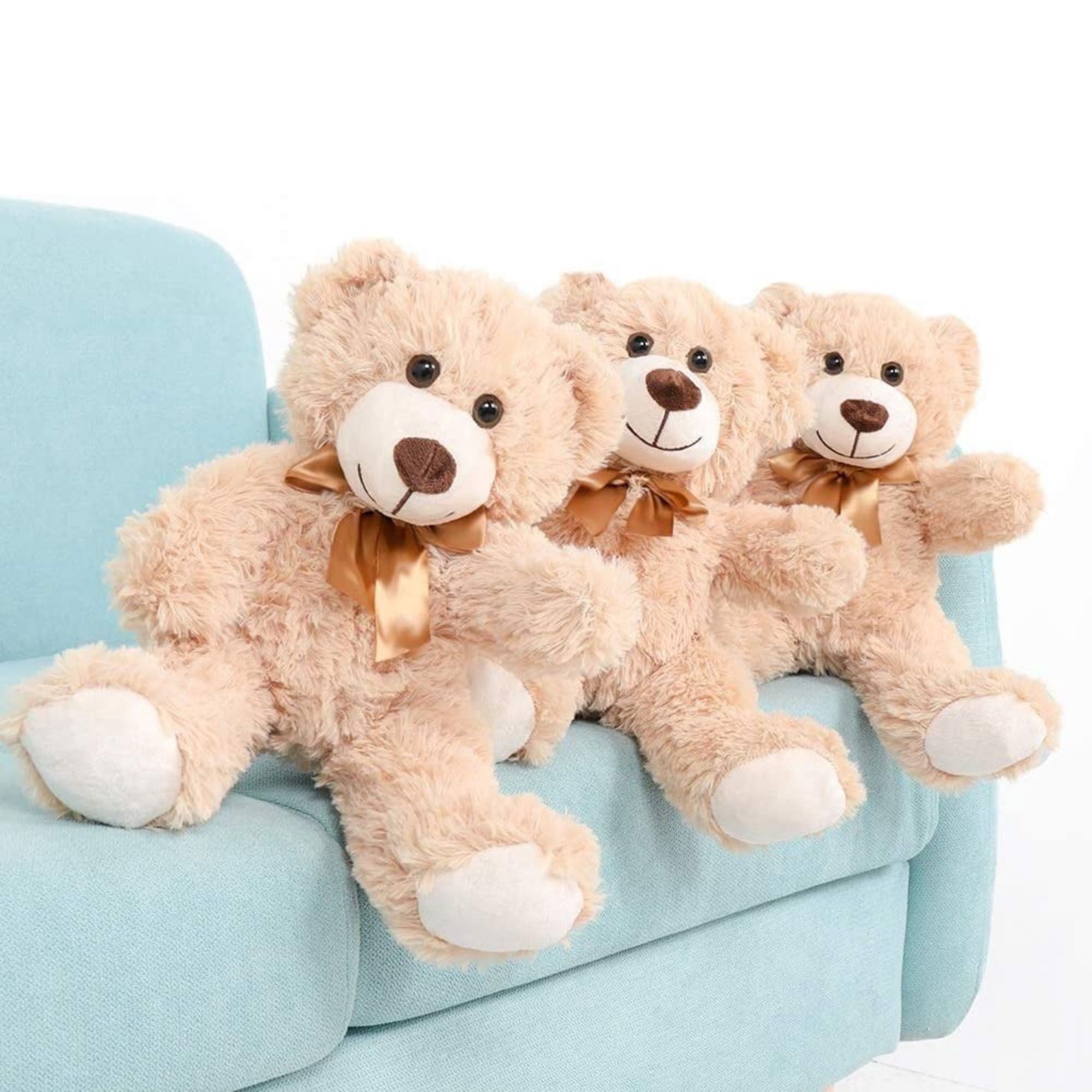 MorisMos Bulk Large Kids Plushies: Pack of 3 Teddy Bears 13.8