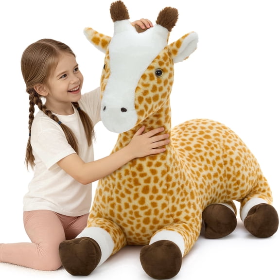 MorisMos 31.5" Realistic Giraffe Stuffed Animal, Soft Lifelike Giraffe Plush Toy