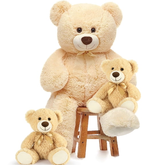 MorisMos 36'' Giant Teddy Bear with 2 Babies Stuffed Animals