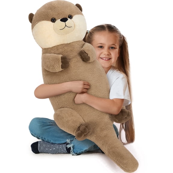 MorisMos 39" Giant Otter Stuffed Animal, 3ft Long Otter Plush Body Pillow, Hugging Soft Stuffed Ocean Otter Plush
