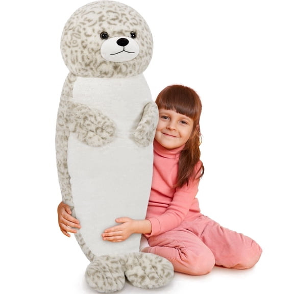 MorisMos 39" Giant Seal Stuffed Animal, Long Seal Plush Body Pillow, Hugging Soft Stuffed Ocean Seal Plush