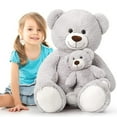 thumbnail image 1 of MorisMos 39 " Giant Teddy Bear Mommy and Baby Soft Plush Bear Stuffed Animal, 1 of 7