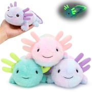 MorisMos 3 Bluk Axolotl Glow-in-the-Dark Plush Axolotl Stuffed Animals