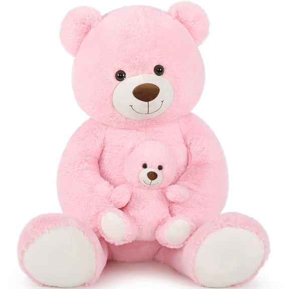 MorisMos 4.3ft Giant Teddy Bear 51'' Big Bear with One Bear Plush Toy