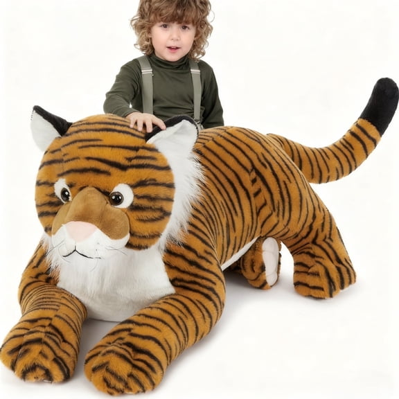 MorisMos 43'' Giant Tiger Stuffed Animal Realistic Large Tiger Plush Toy