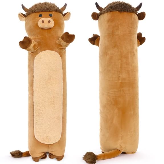 MorisMos 43" Cute Highland Cow Stuffed Animal,Soft Long Highland Cow Plush Pillow
