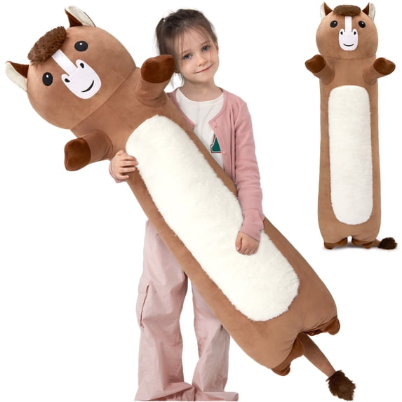 MorisMos 43“ Giant Horse Stuffed Animals, Soft Long Stuffed Horse Boby Plush Pillow