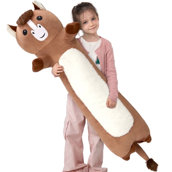 MorisMos 43“ Giant Horse Stuffed Animals, Soft Long Stuffed Horse Boby Plush Pillow