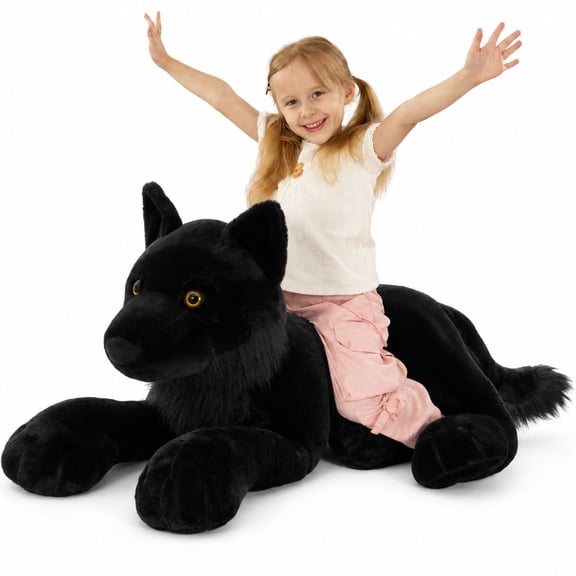 MorisMos 4ft Giant Wolf Stuffed Animal Plush Wolf Toy
