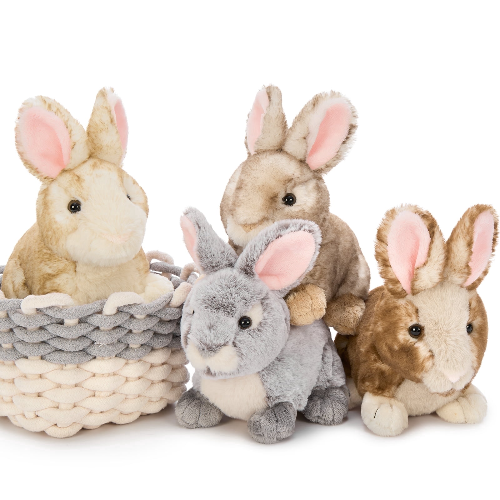 MorisMos 4Pcs Bunny Stuffed Animals Bulk Rabbit Plush Toy