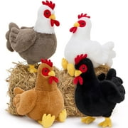 MorisMos 4Pcs Chicken Stuffed Animals Bulk Plush Toy