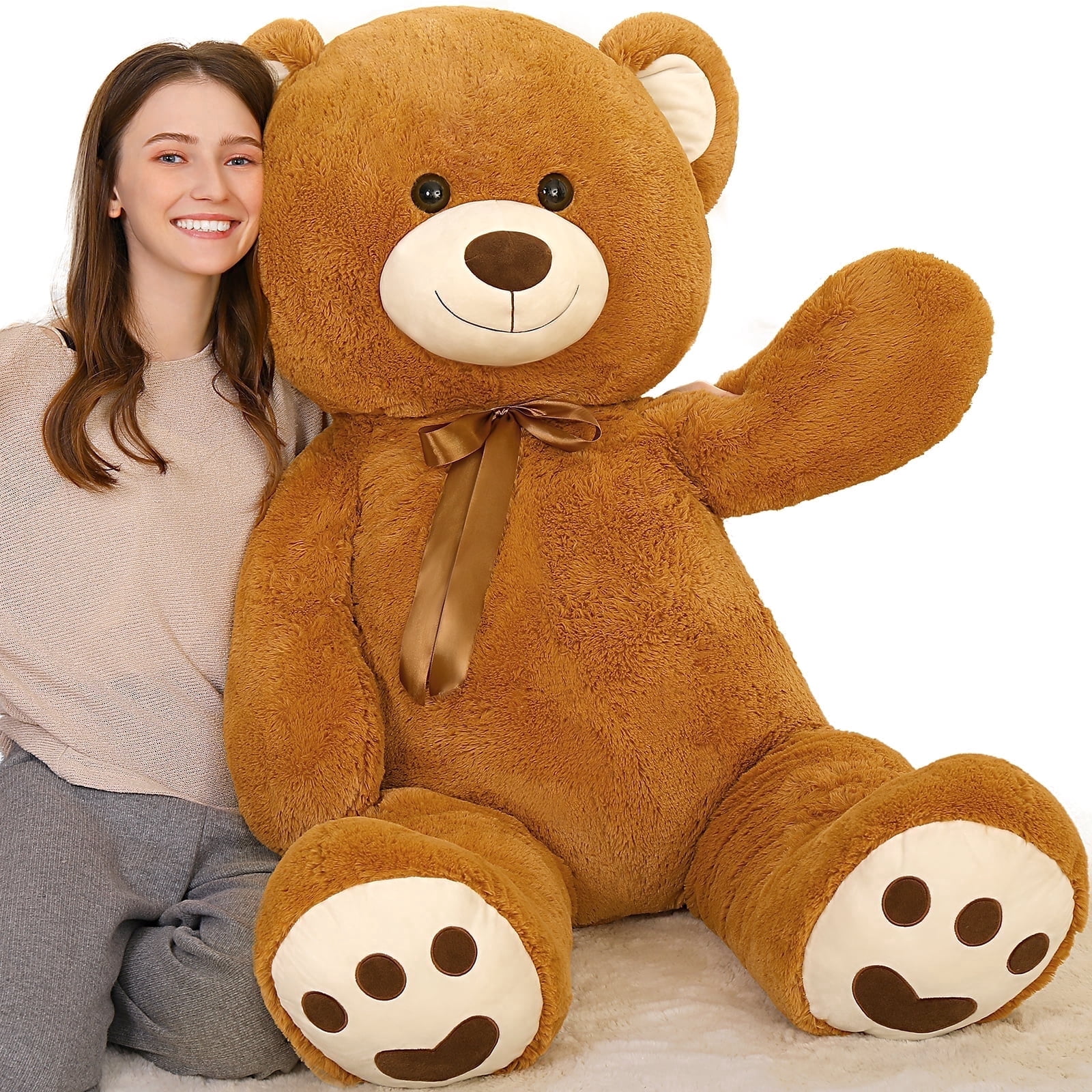 MorisMos 4ft Giant Brown Teddy Bear Stuffed Animal, Big Teddy Bear