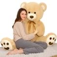 thumbnail image 1 of MorisMos 4ft Giant Brown Teddy Bear Stuffed Animal, Big Teddy Bear Plush, 1 of 8