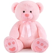 MorisMos 4ft Giant Pink Teddy Bear Stuffed Animal, Big Teddy Bear Plush