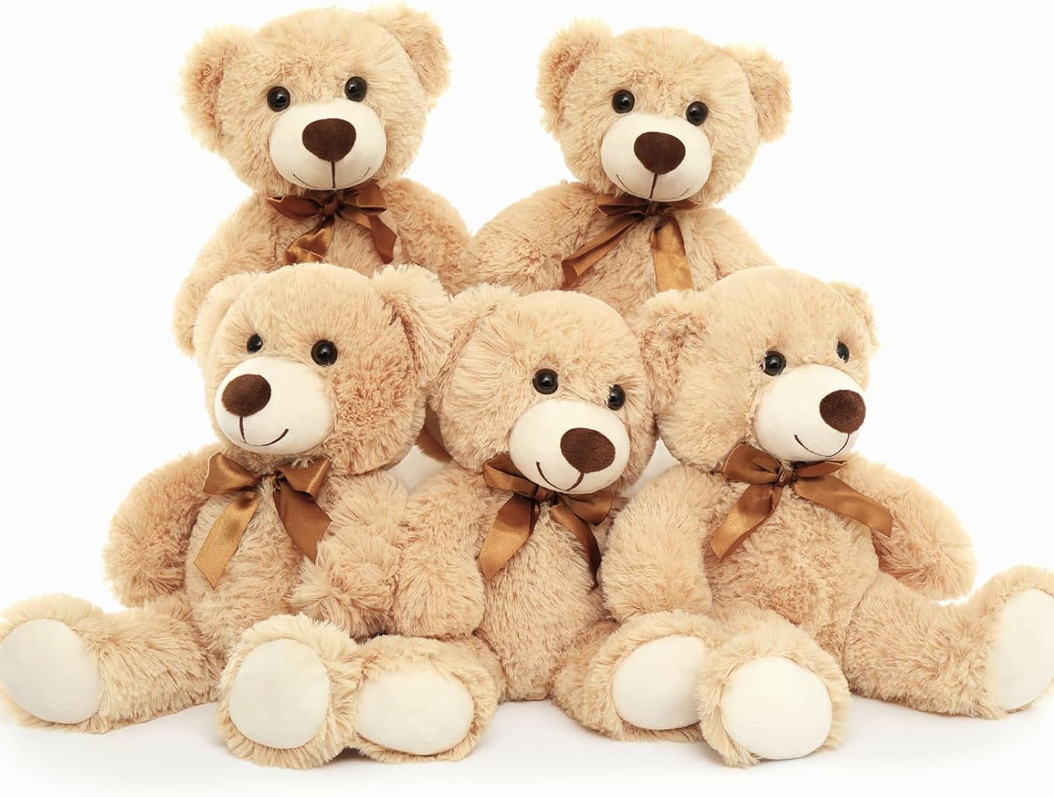 MorisMos 5 Packs Teddy Bears 14'' Bulk Stuffed Animals Plush Bear ...