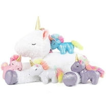 MorisMos 5 Pcs Unicorn Stuffed Animal Mommy Unicorn with 4 Babies Plush Toy