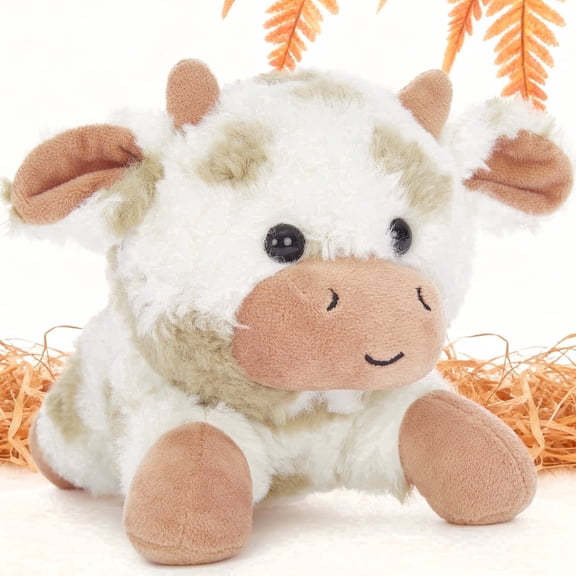 MorisMos 6" Lying Cow Stuffed Animal, Super Soft Cow Plush Toy