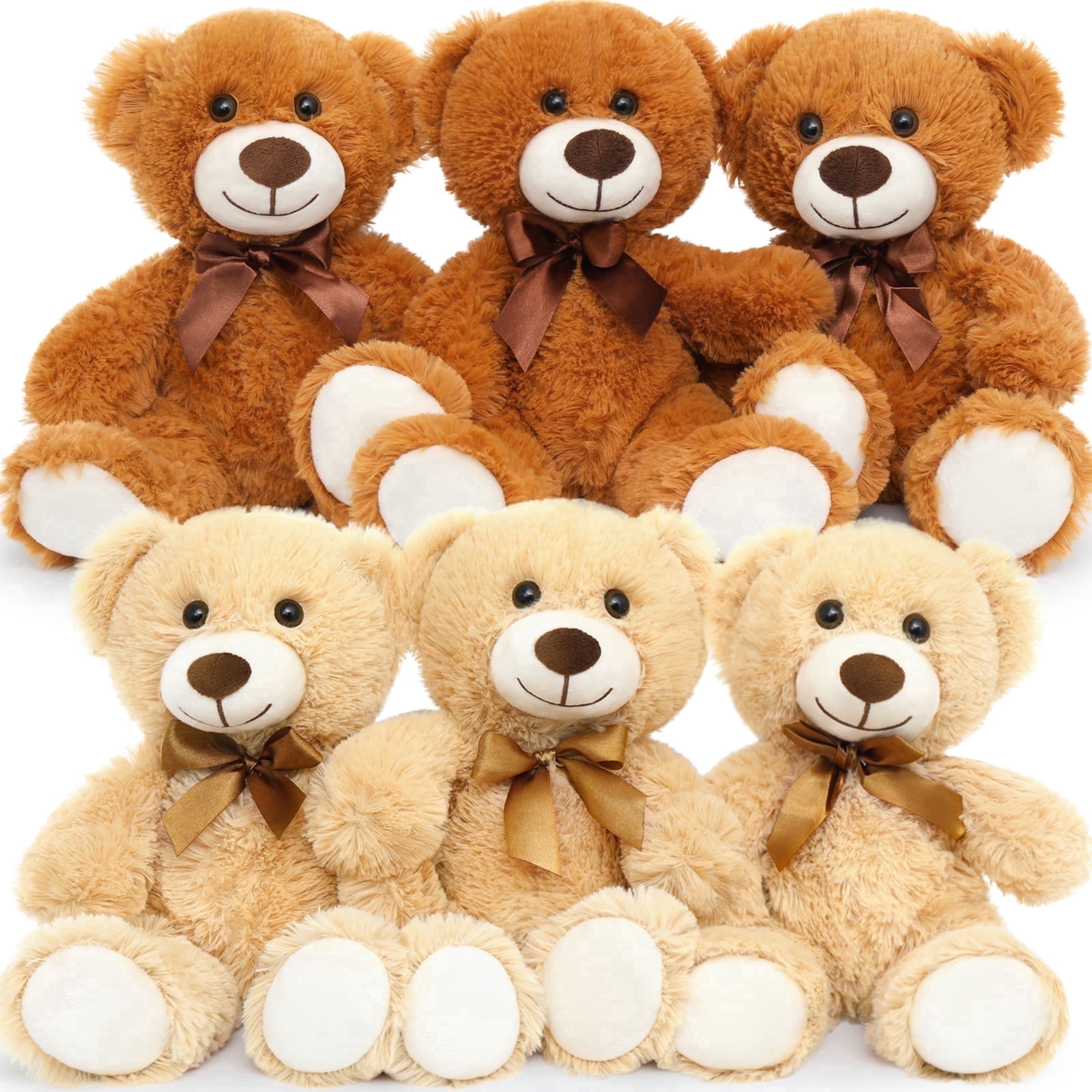 MorisMos 6 Packs Teddy Bear Baby Shower Bulk Teddy Bear Stuffed Animals