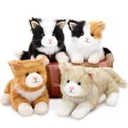 MorisMos 4PCS Plush Cat Toys Set, 16.5in Soft Stuffed Kitten Animals