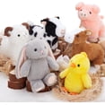 thumbnail image 1 of MorisMos 6Pcs Farm Animal Stuffed Animals Bulk with Cow/Horse/Sheep/Pig/Bunny/Chick Plush Toys, 1 of 8