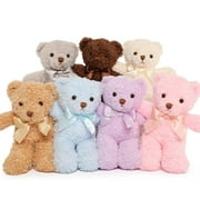 MorisMos 7 Packs Cute Teddy Bears Stuffed Animal with Bow Ties Plush Toys 10 Inch