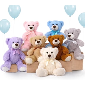 MorisMos 7 Packs Teddy Bears 14'' Bulk Stuffed Animals Plush Bear 7 Colors