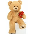 thumbnail image 1 of MorisMos Brown Giant Teddy Bear 36" Stuffed Animal Soft Big Plush Toy with Bowknot and Footprint Valentines Day Gift for Girlfriend, 1 of 8