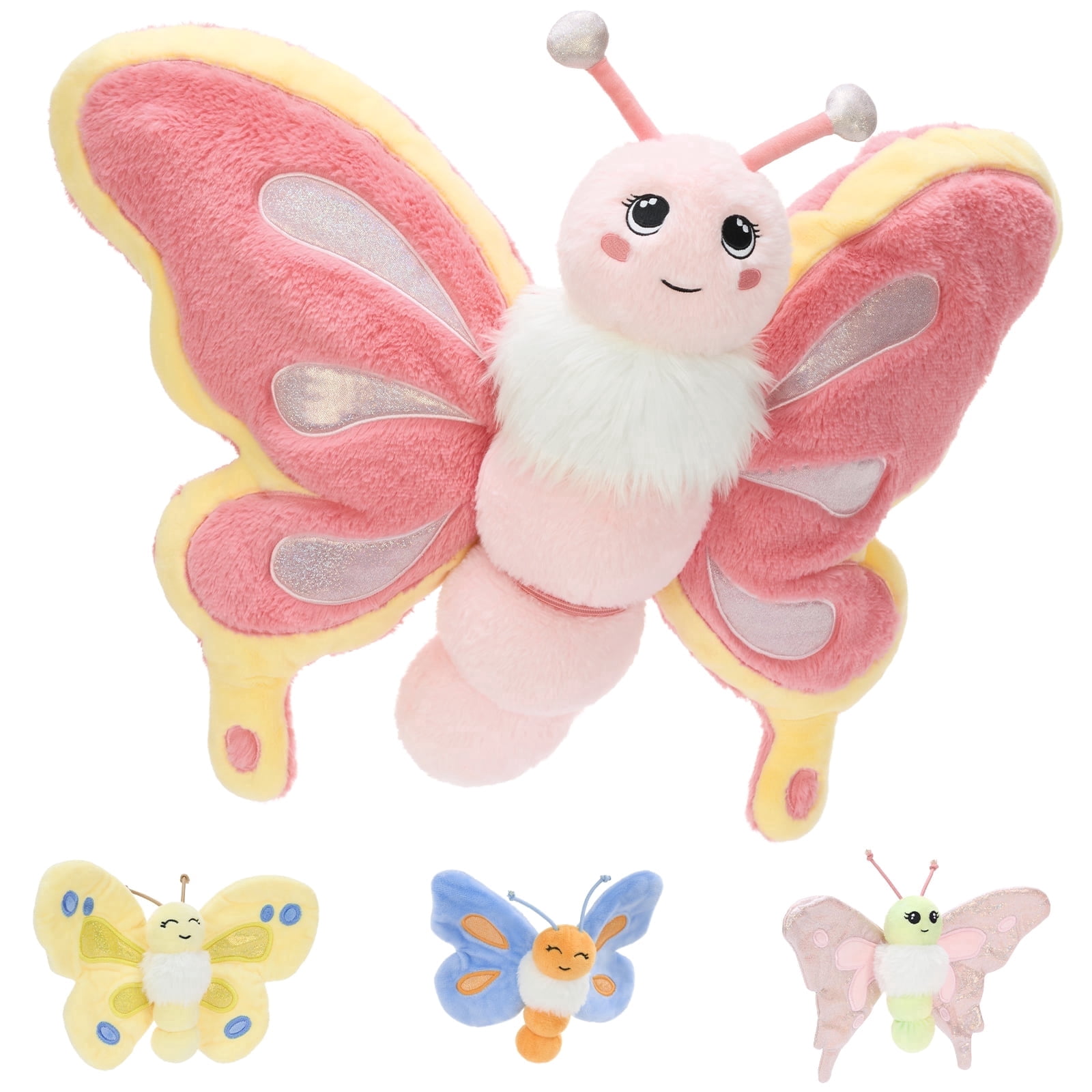 MorisMos Butterfly Stuffed Animal Set,Stuffed Butterfly with 3 Baby Plush Toys