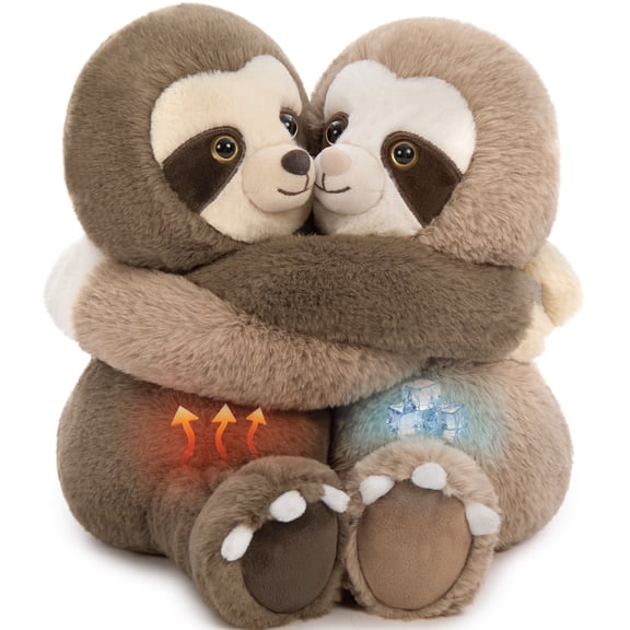 MorisMos Freezable & Microwavable Sloth Stuffed Animals Duo,Heating Pads Plushies,Long-Arms Hugging Sloth Plush Toys