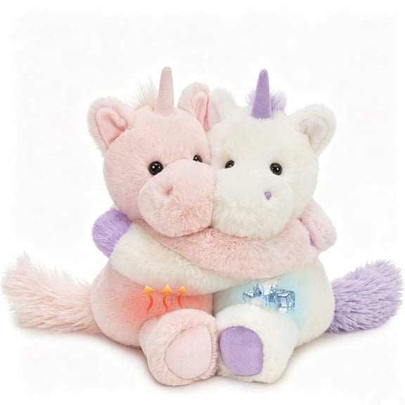 MorisMos Heatable & Coolable Unicorn Stuffed Animals Set,Weighted Microwavable/Freezable Cuddly Stuffed Unicorn Pair,Long-Arms Hugging Unicorn Plush Toys