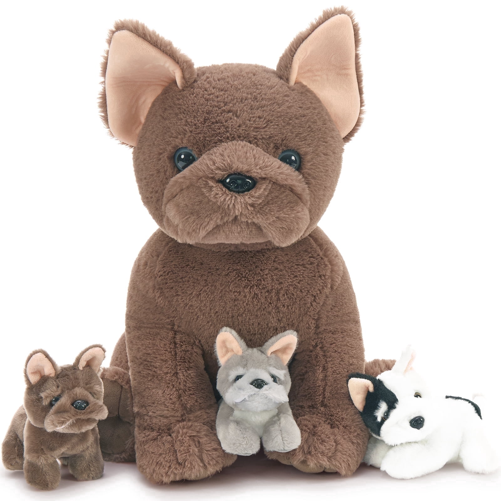 MorisMos French Bulldog Stuffed Animal with 3 Babies