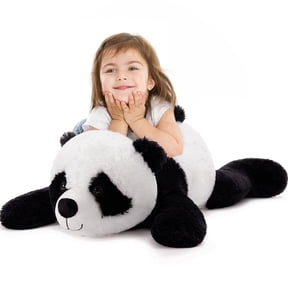 MorisMos 31.5“ Giant Panda Stuffed Animal, Soft Fluffy Lying Panda Plush, Cute Cuddly Pillow Toy