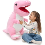 MorisMos 31.5" Pink T-Rex Dinosaur Plush Toy, Cute Soft Dinosaur Stuffed Animal for Girls, Huggable Dino Plush Pillow