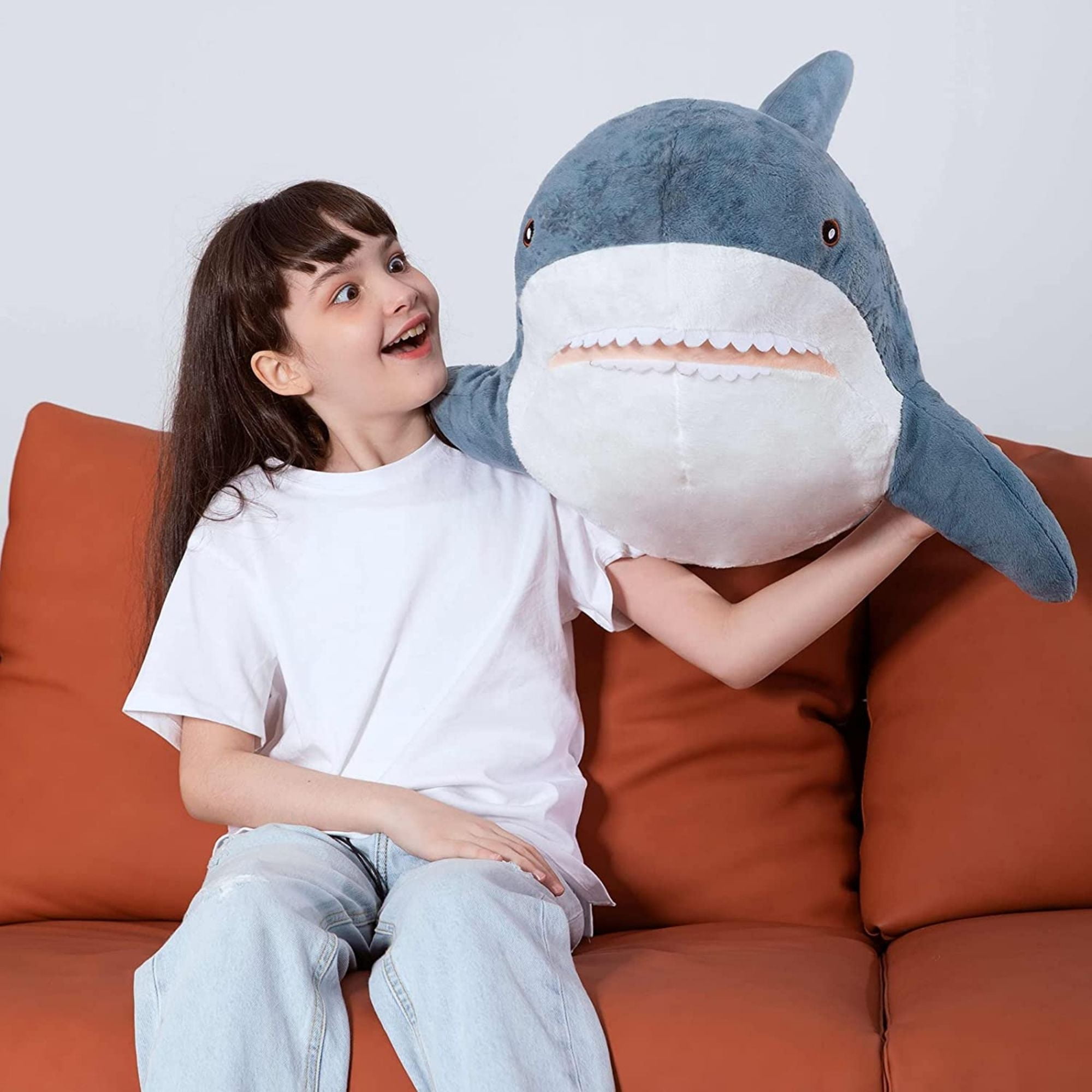 MorisMos Giant Shark Stuffed Animal 32 Soft Shark Plush Pillow 