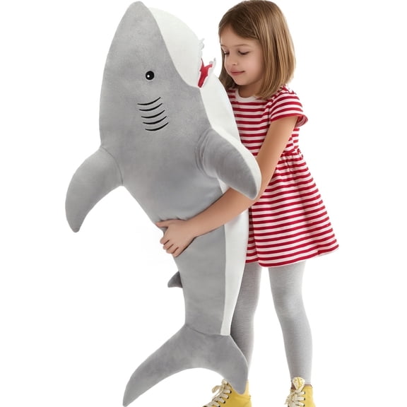 MorisMos Giant Shark Stuffed Animal 51" Soft Shark Plush Pillow