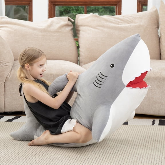 MorisMos Giant Shark Stuffed Animal 51" Soft Shark Plush Pillow