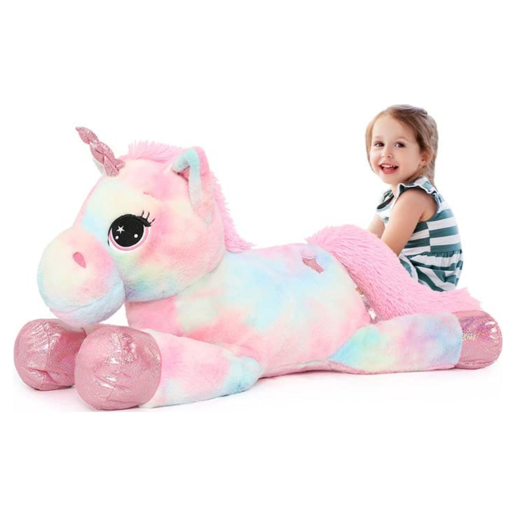 MorisMos Giant Unicorn Stuffed Animal 43'' Soft Big Unicorn Plush Toy