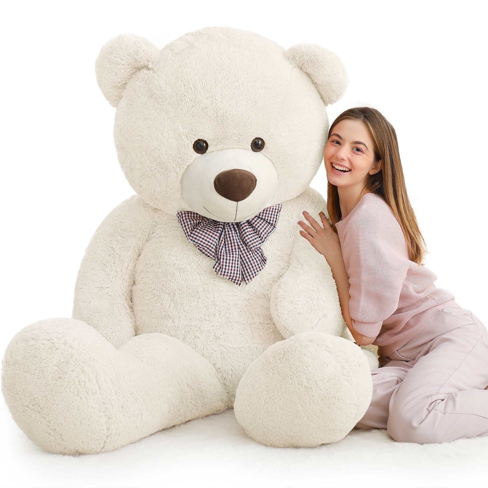 MorisMos Giant White Teddy Bear Stuffed Animal 6 Feet Soft Cuddly