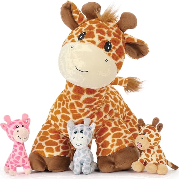 MorisMos 18in Giraffe Stuffed Animal,Large Giraffe Plush Toy with Babies