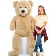 MorisMos Jumbo Teddy Bear 51'' Giant Stuffed Animal with Footprints Plush Toy