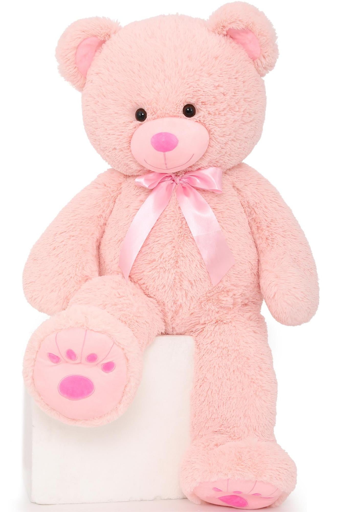 MorisMos Jumbo 36 Pink Teddy Bear Soft Stuffed Animal with Bowknot and Footprint Walmart