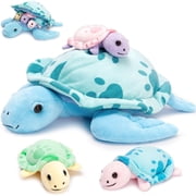 MorisMos Sea Turtle Stuffed Animal Plush Turtle with 3 Babies