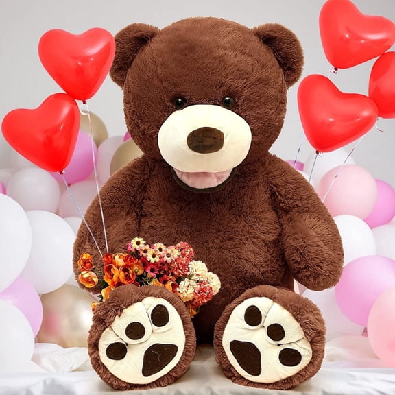 MorisMos Stuffed Animal Giant Teddy Bear with Footprints 39'' Plush Toy