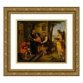 thumbnail image 1 of Moritz Daniel Oppenheim 17x15 Gold Ornate Wood Frame and Double Matted Museum Art Print Titled - The Return of Tobias (1823), 1 of 4